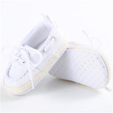 Infants Baby Boys Girls Soft Soled Crib Shoes Laces Up Canvas Sneaker First Walkers 0-12Month